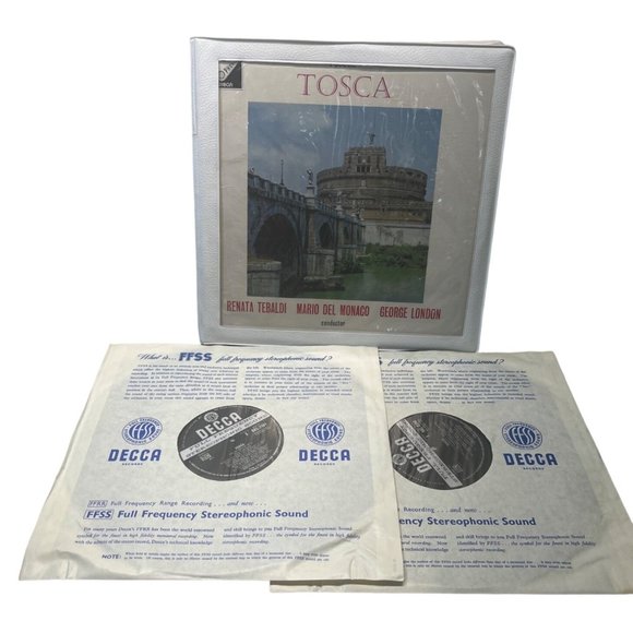 Puccini Tosca Tebaldi Del Monaco London DECCA SXL 2180-1 2LP 1ED Wallet Cover - Picture 2 of 11